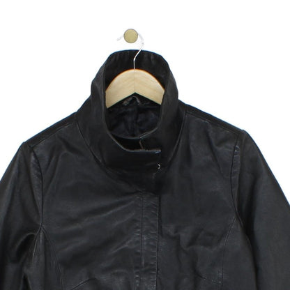 Womens Leather Jacket Full Zip Biker