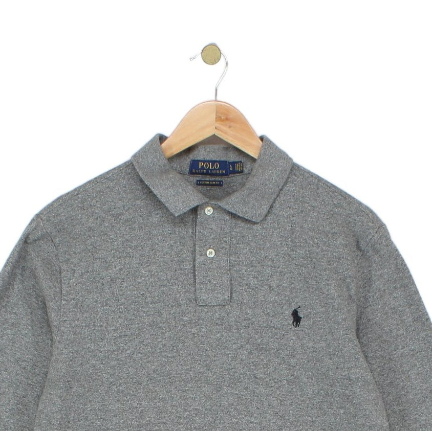 Mens Polo Shirt Custom Slim Fit Long Sleeve Collared