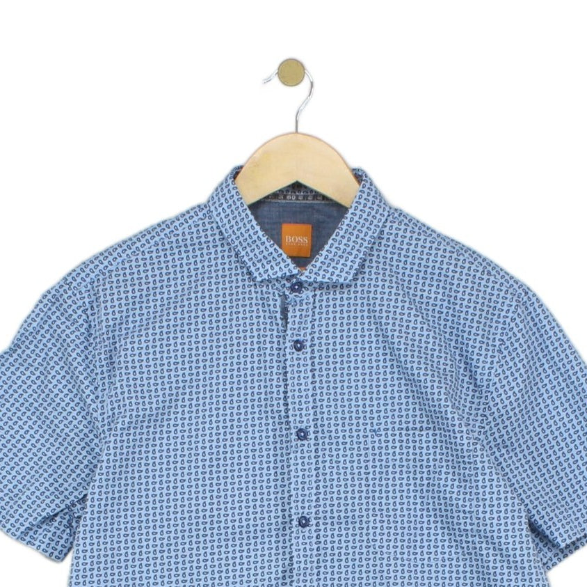 Mens Shirt Slim Fit Casual Short Sleeve Patterned