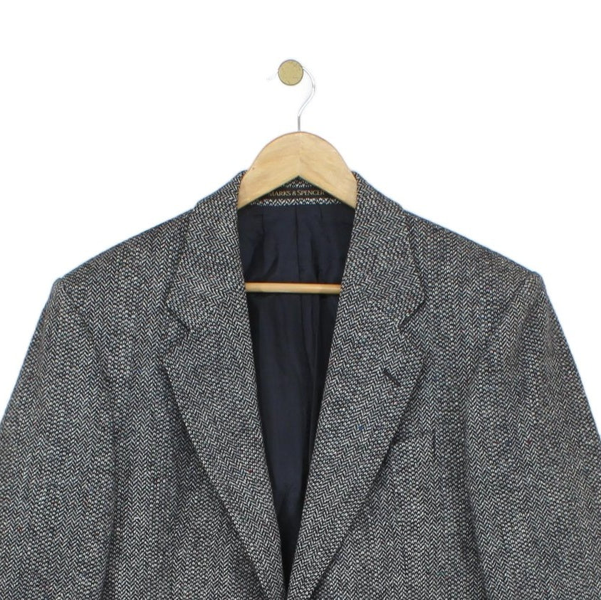 Mens Tweed Blazer Uk Made Formal Classic Long