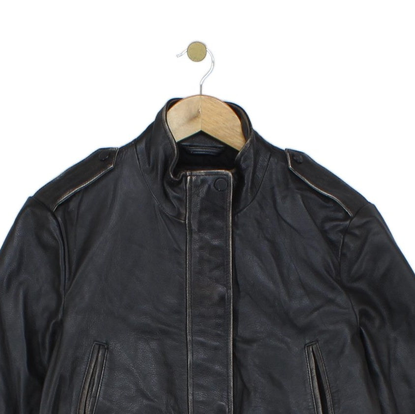 Womens Leather Jacket Biker Outerwear