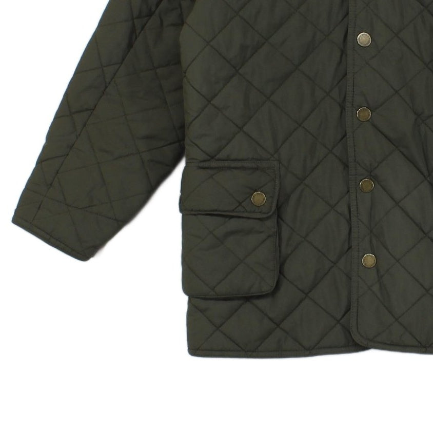 Boys Quilted Jacket Snap Corduroy Collar