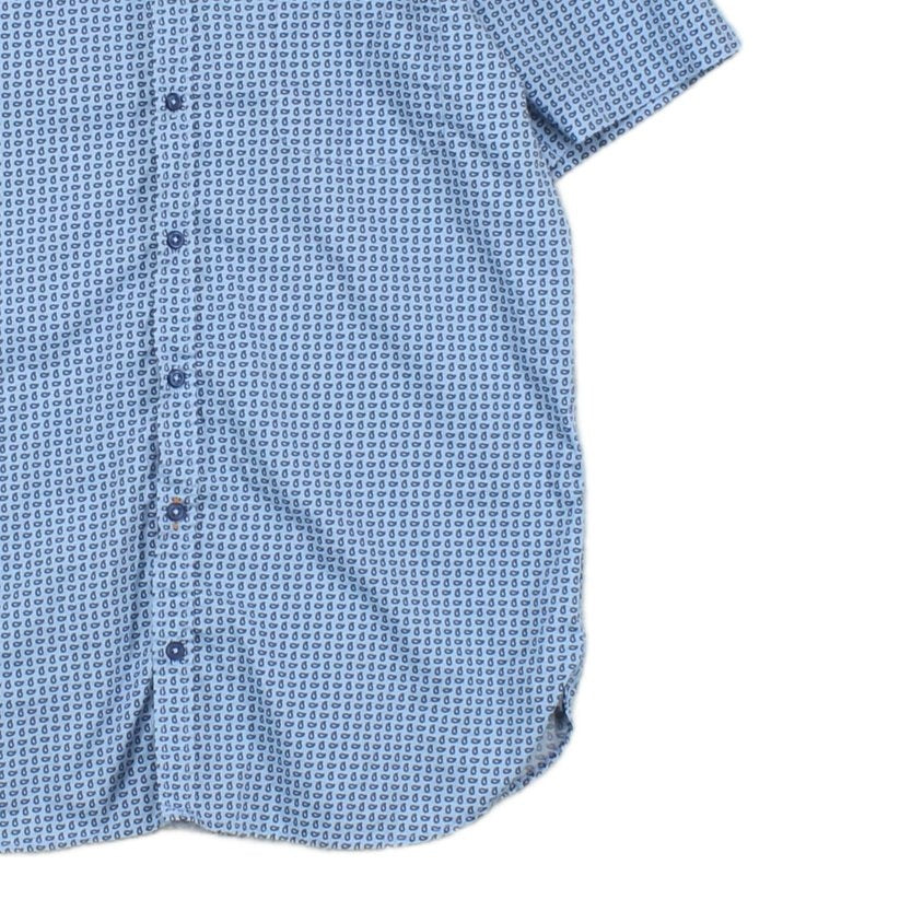 Mens Shirt Slim Fit Casual Short Sleeve Patterned