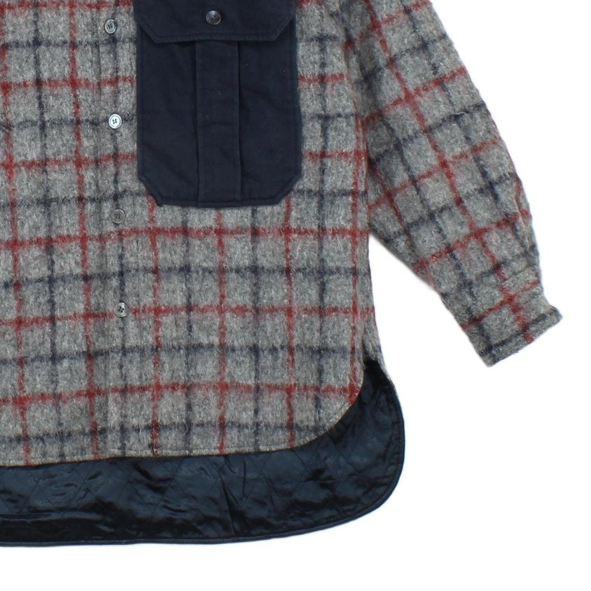 Mens Wool Overshirt Made In Italy Long Sleeve Check