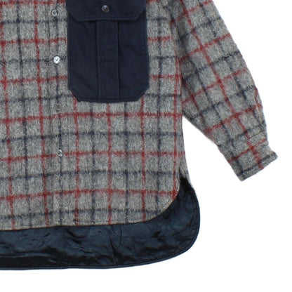 Mens Wool Overshirt Made In Italy Long Sleeve Check