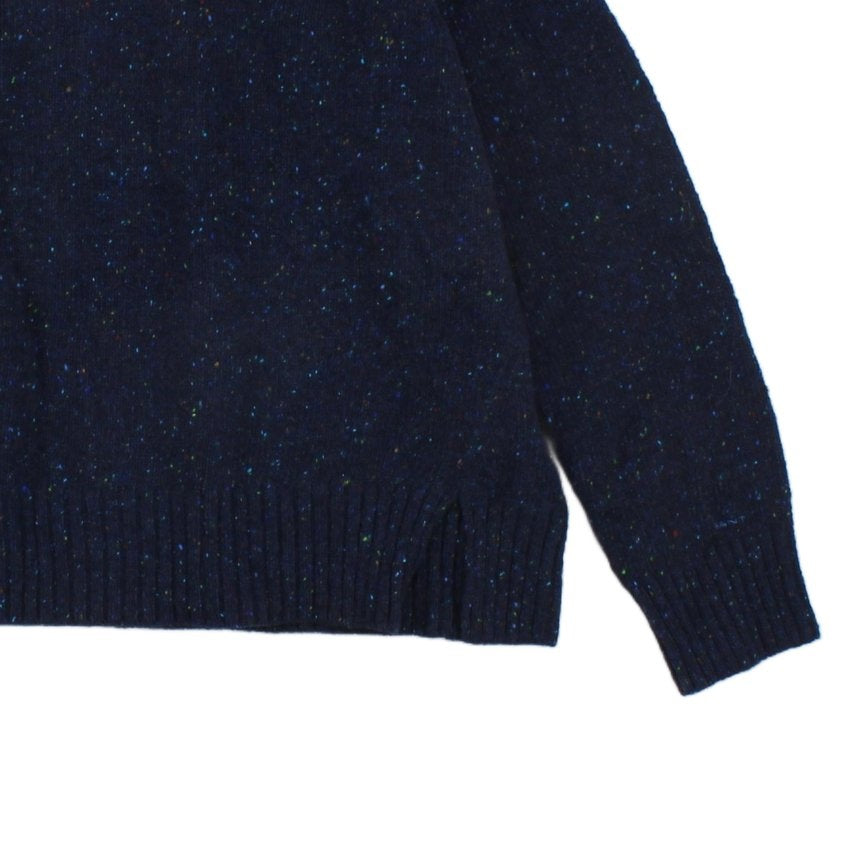 Womens Jumper Ribbed Knit Speckled Crew Neck Long Sleeve