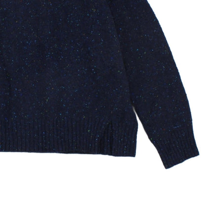Womens Jumper Ribbed Knit Speckled Crew Neck Long Sleeve