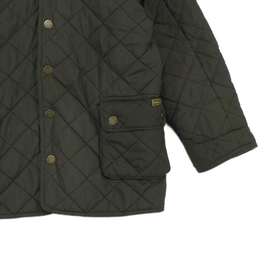 Boys Quilted Jacket Snap Corduroy Collar
