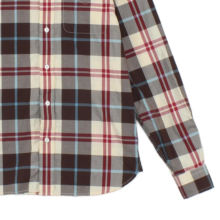 Mens Check Shirt Long Sleeve Button Up Cotton