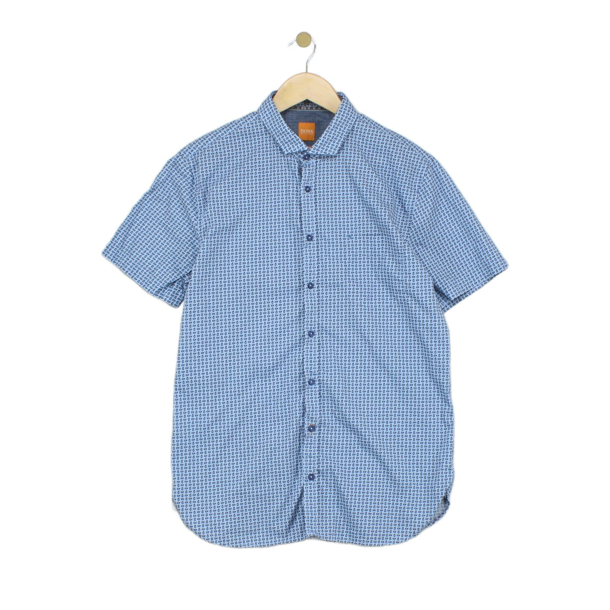 Mens Shirt Slim Fit Casual Short Sleeve Patterned