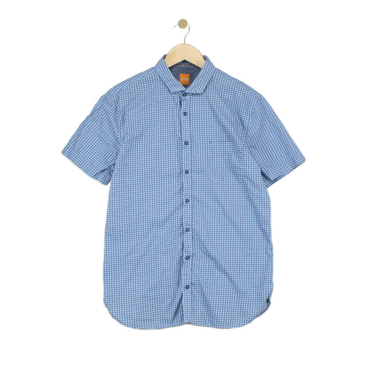 Mens Shirt Slim Fit Casual Short Sleeve Patterned