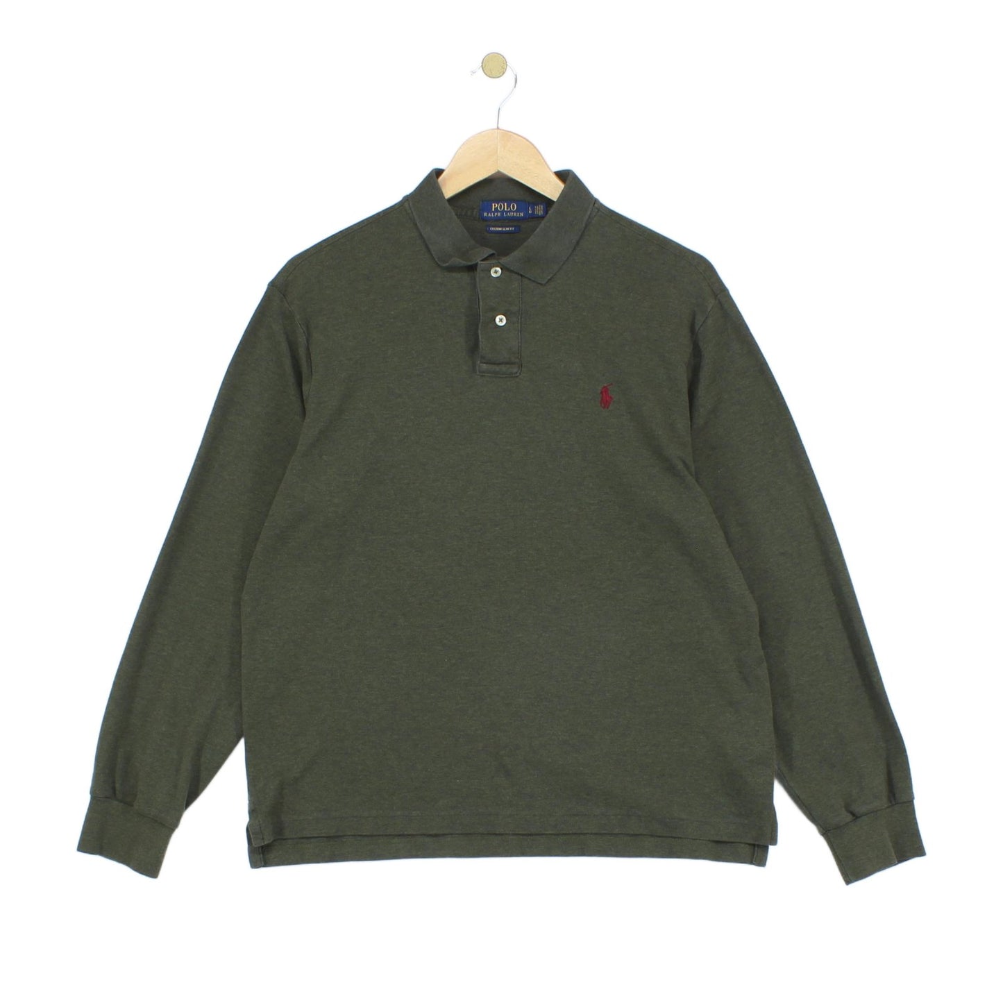 Mens Polo Shirt Slim Fit Stretch Long Sleeve