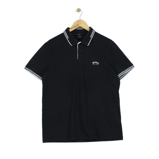 Mens Polo Shirt Stretch Slim Fit Classic Collared
