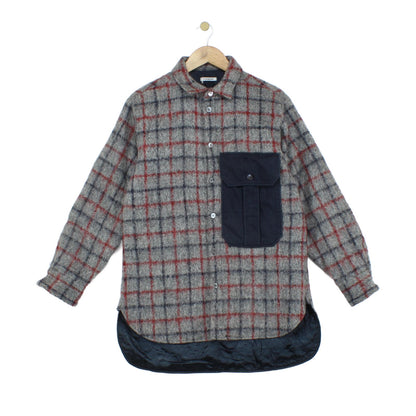 Mens Wool Overshirt Made In Italy Long Sleeve Check