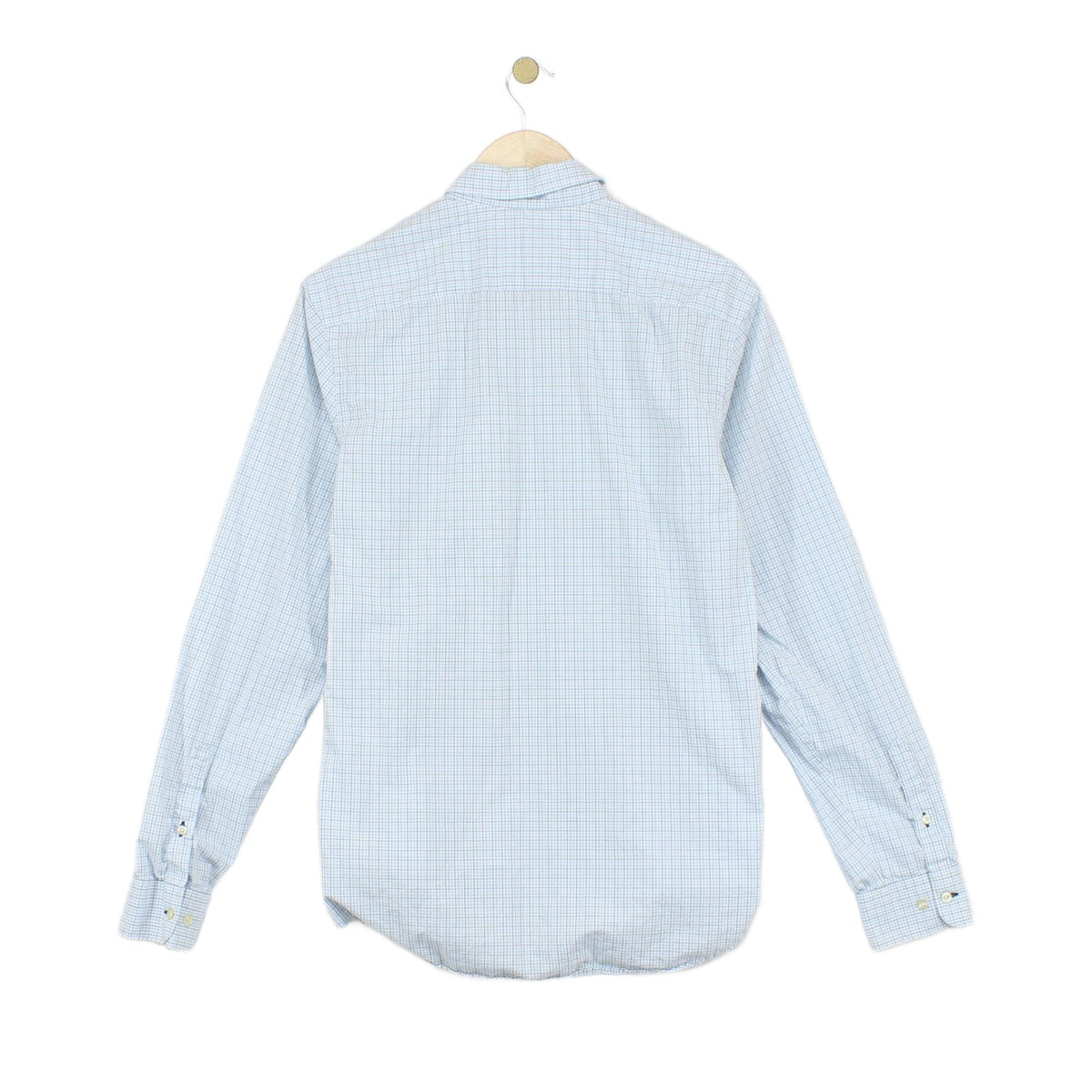 Mens Check Shirt Button Up Long Sleeve