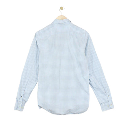 Mens Check Shirt Button Up Long Sleeve
