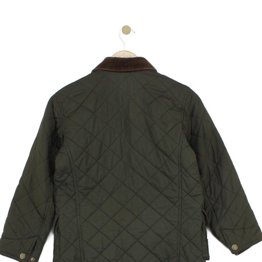 Boys Quilted Jacket Snap Corduroy Collar