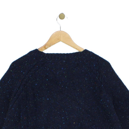 Womens Jumper Ribbed Knit Speckled Crew Neck Long Sleeve