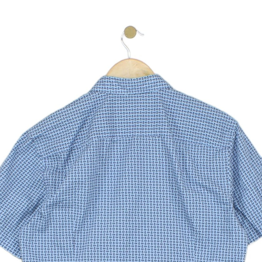 Mens Shirt Slim Fit Casual Short Sleeve Patterned