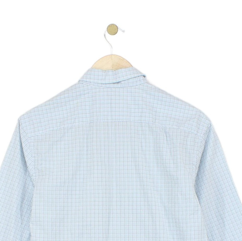 Mens Check Shirt Button Up Long Sleeve