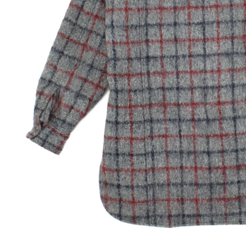 Mens Wool Overshirt Made In Italy Long Sleeve Check