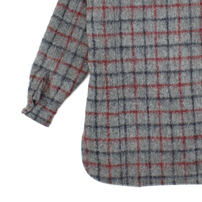 Mens Wool Overshirt Made In Italy Long Sleeve Check