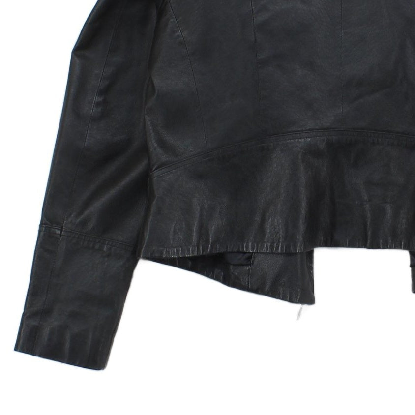 Womens Leather Jacket Full Zip Biker