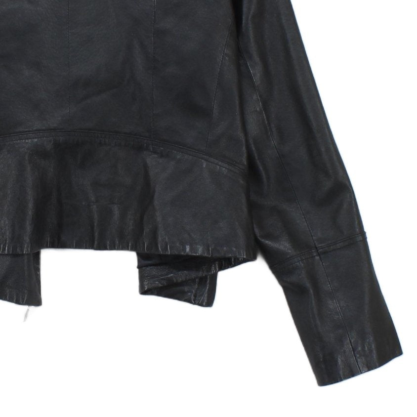 Womens Leather Jacket Full Zip Biker