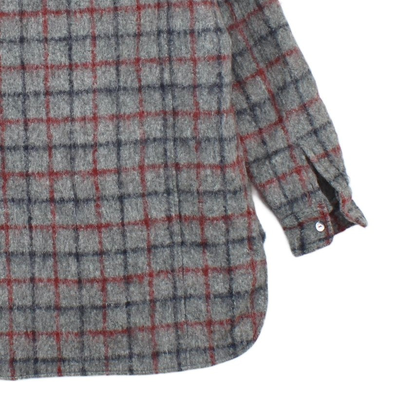 Mens Wool Overshirt Made In Italy Long Sleeve Check