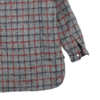 Mens Wool Overshirt Made In Italy Long Sleeve Check