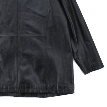 Womens Leather Overcoat Button Up Outerwear