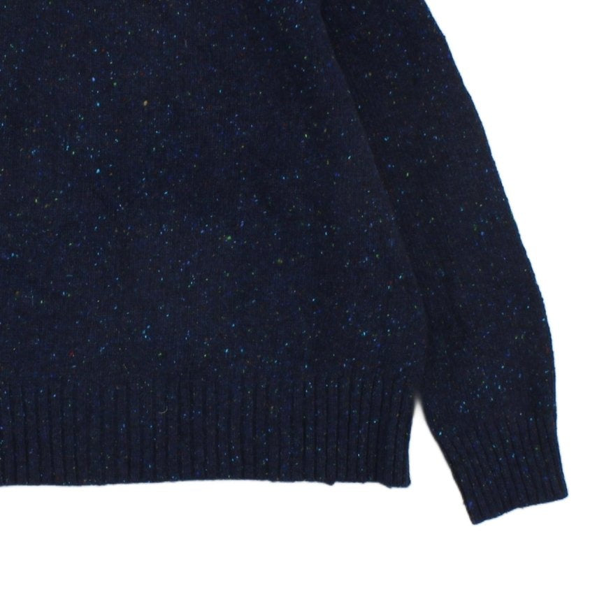 Womens Jumper Ribbed Knit Speckled Crew Neck Long Sleeve
