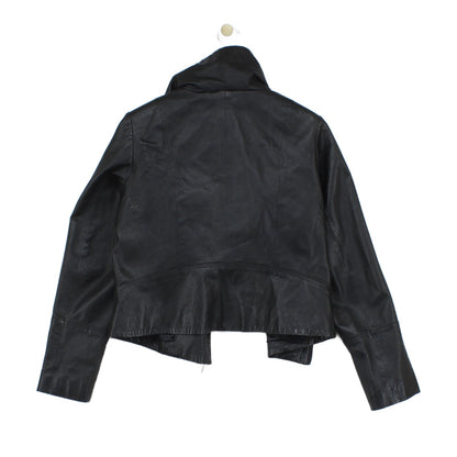Womens Leather Jacket Full Zip Biker