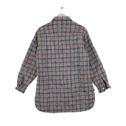 Mens Wool Overshirt Made In Italy Long Sleeve Check