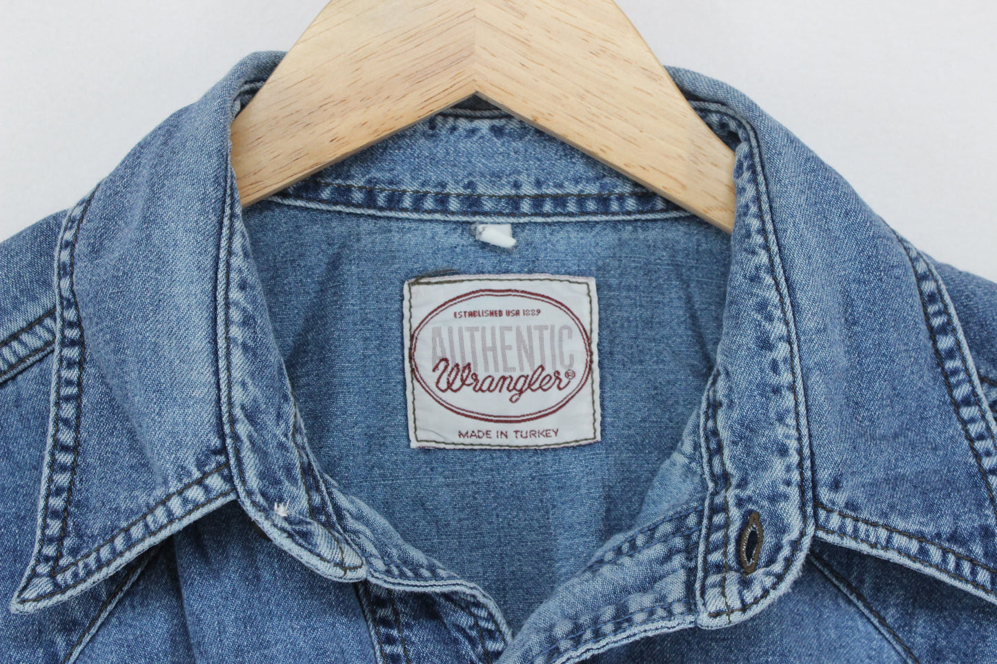 Mens Denim Shirt Long Sleeve Western Snap