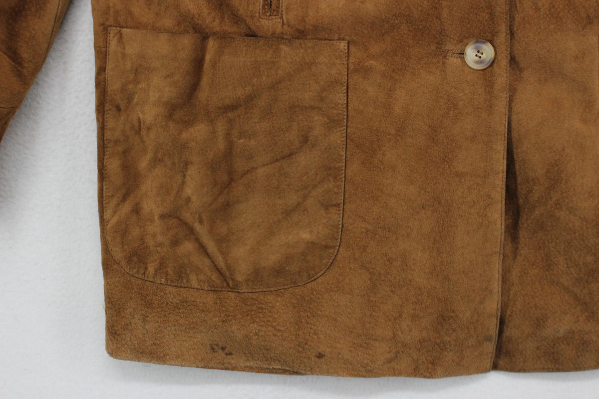 Womens Leather Jacket Oversized Fit Button