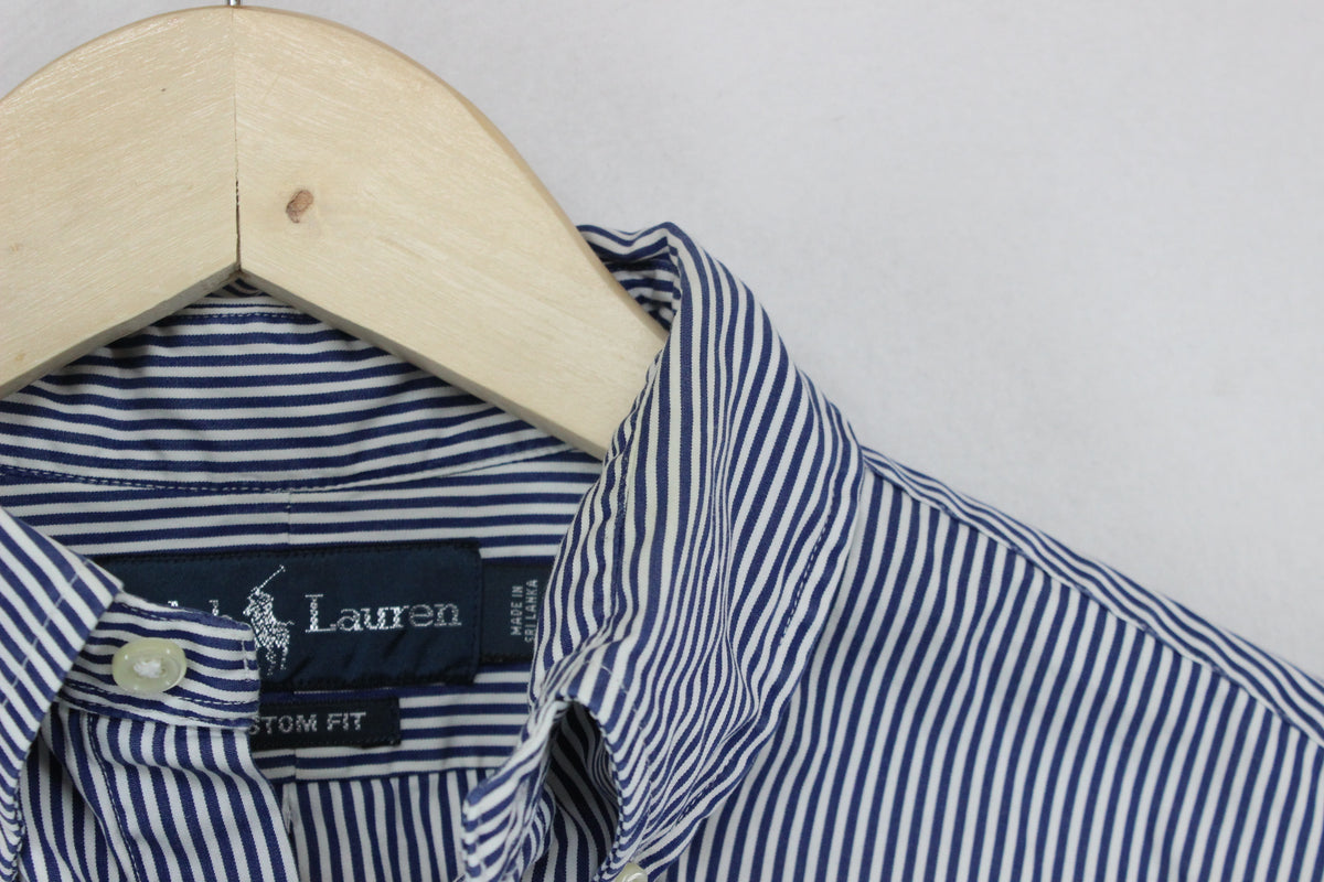 Mens Striped Shirt Custom Fit Long Sleeve