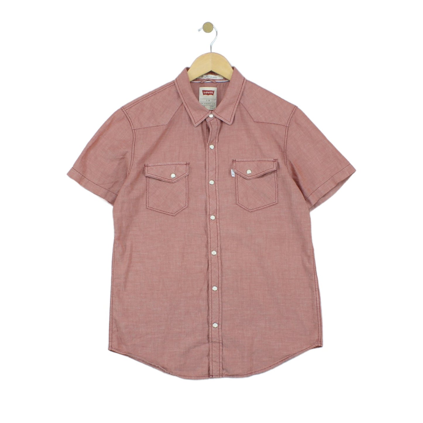 Mens Shirt Pearl Snap Western Casual Short Sleeve