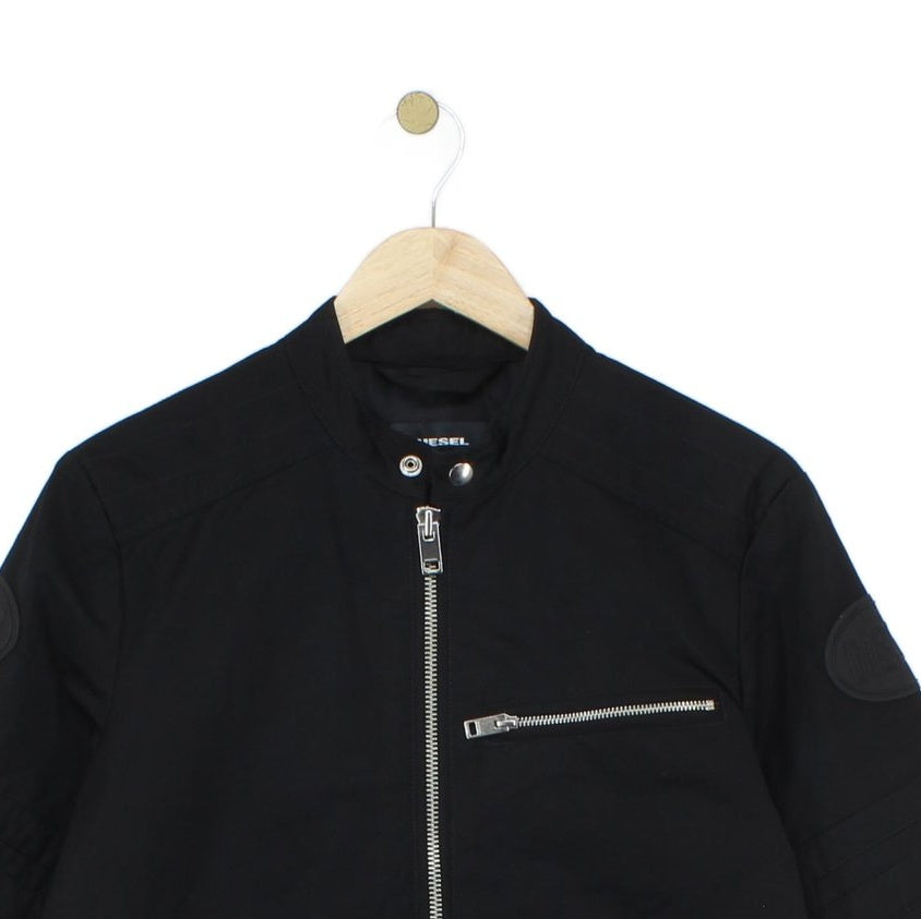 Mens Biker Jacket Lightweight Full Zip