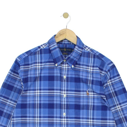 Mens Plaid Shirt Stretch Slim Fit Long Sleeve