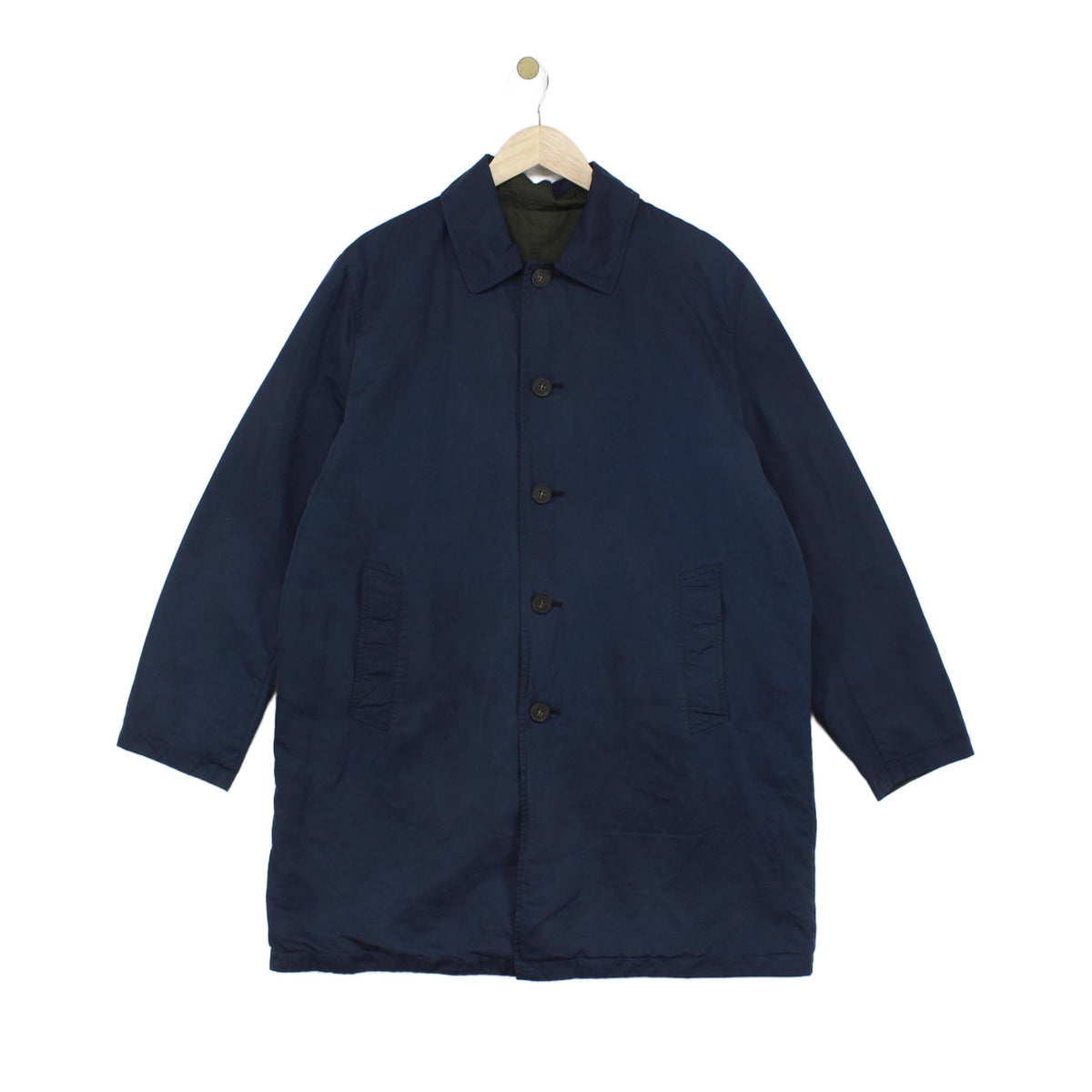 Mens Overcoat Button Up Reversible