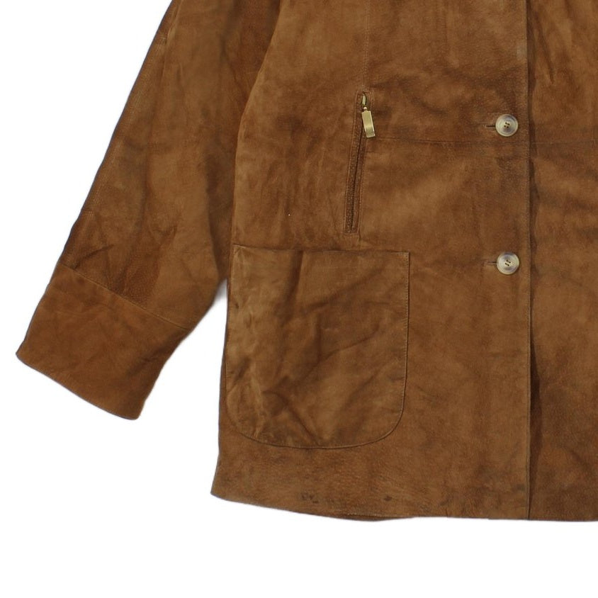 Womens Leather Jacket Oversized Fit Button
