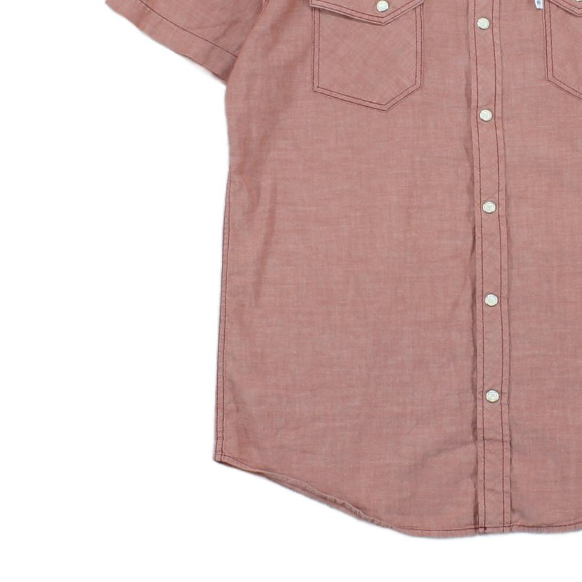 Mens Shirt Pearl Snap Western Casual Short Sleeve