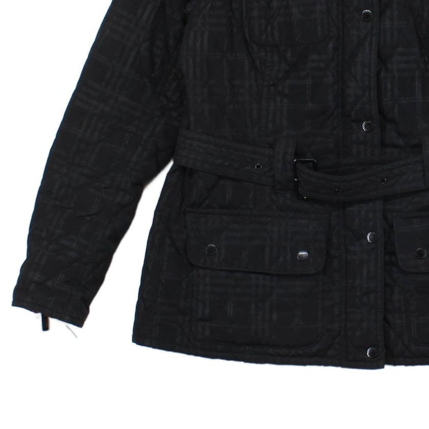 Womens Quilted Jacket Belted Outdoor