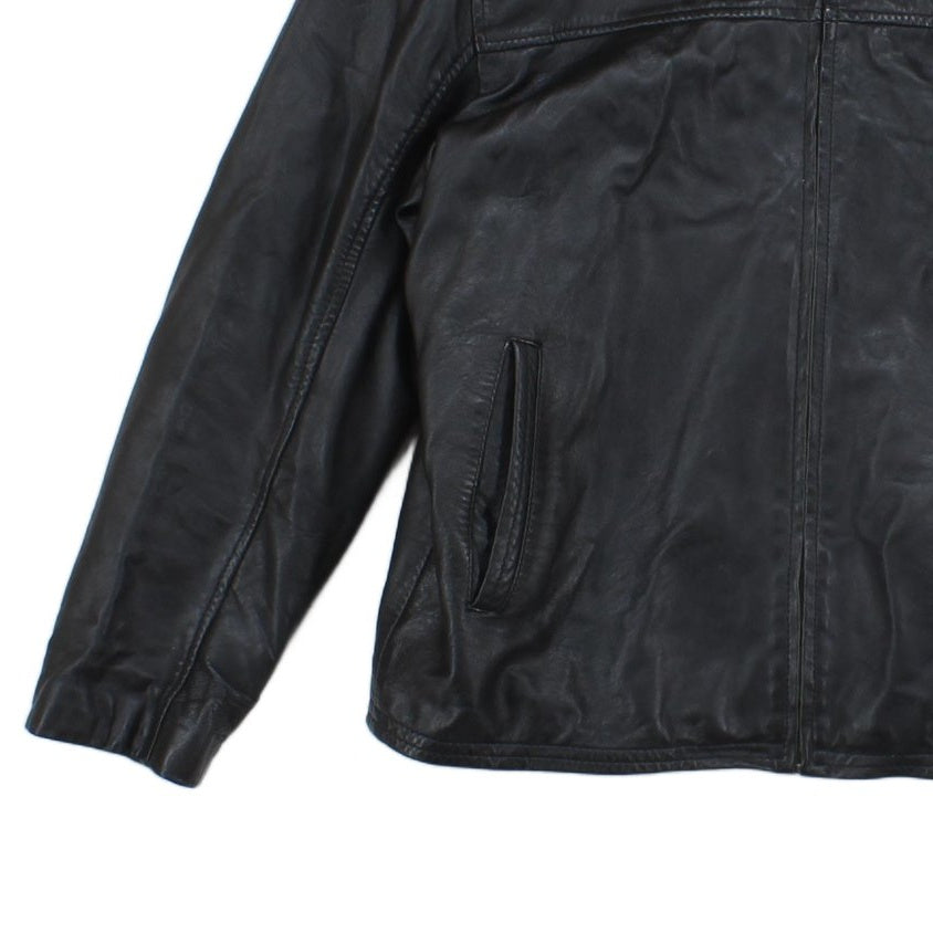 Mens Leather Jacket Full Zip Lined