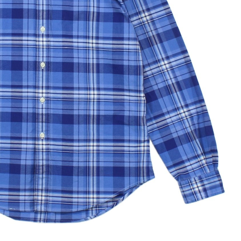 Mens Plaid Shirt Stretch Slim Fit Long Sleeve