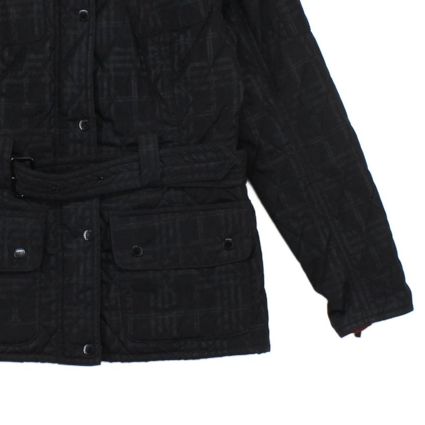 Womens Quilted Jacket Belted Outdoor