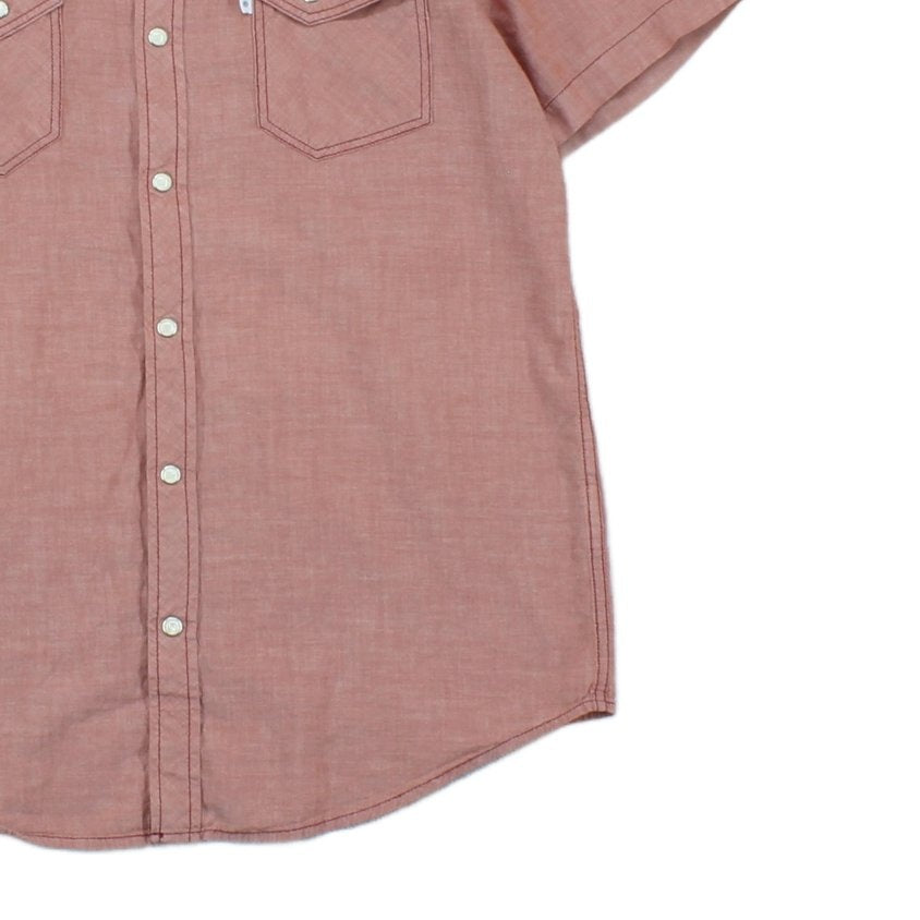 Mens Shirt Pearl Snap Western Casual Short Sleeve
