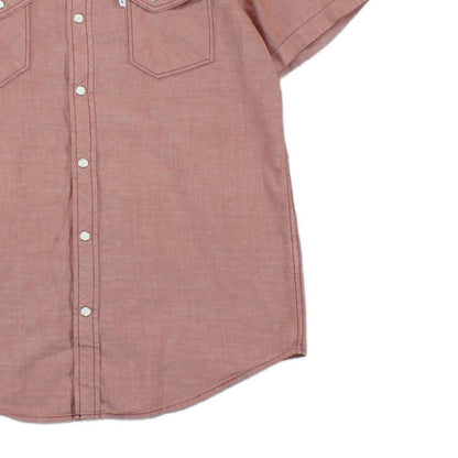 Mens Shirt Pearl Snap Western Casual Short Sleeve