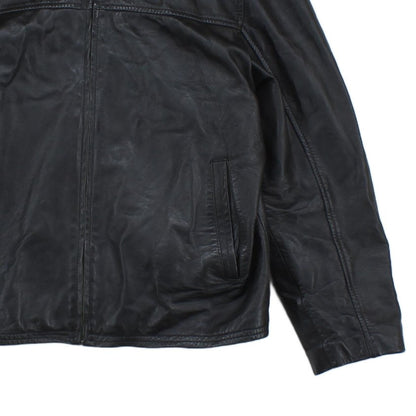 Mens Leather Jacket Full Zip Lined